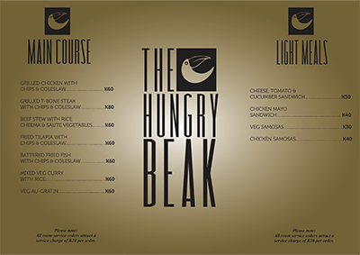 <h4>Hungry Beak Menu</h4>